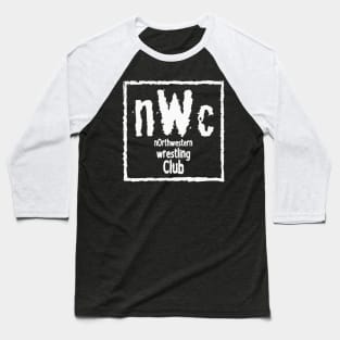 NWC NWC Northwestern Wrestling Club WHITE SQUARE Baseball T-Shirt